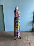 90's Purple & Yellow tie-dye plus size jumpsuit