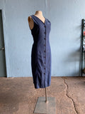 90's Denim body con button down dress