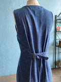 90's Denim body con button down dress