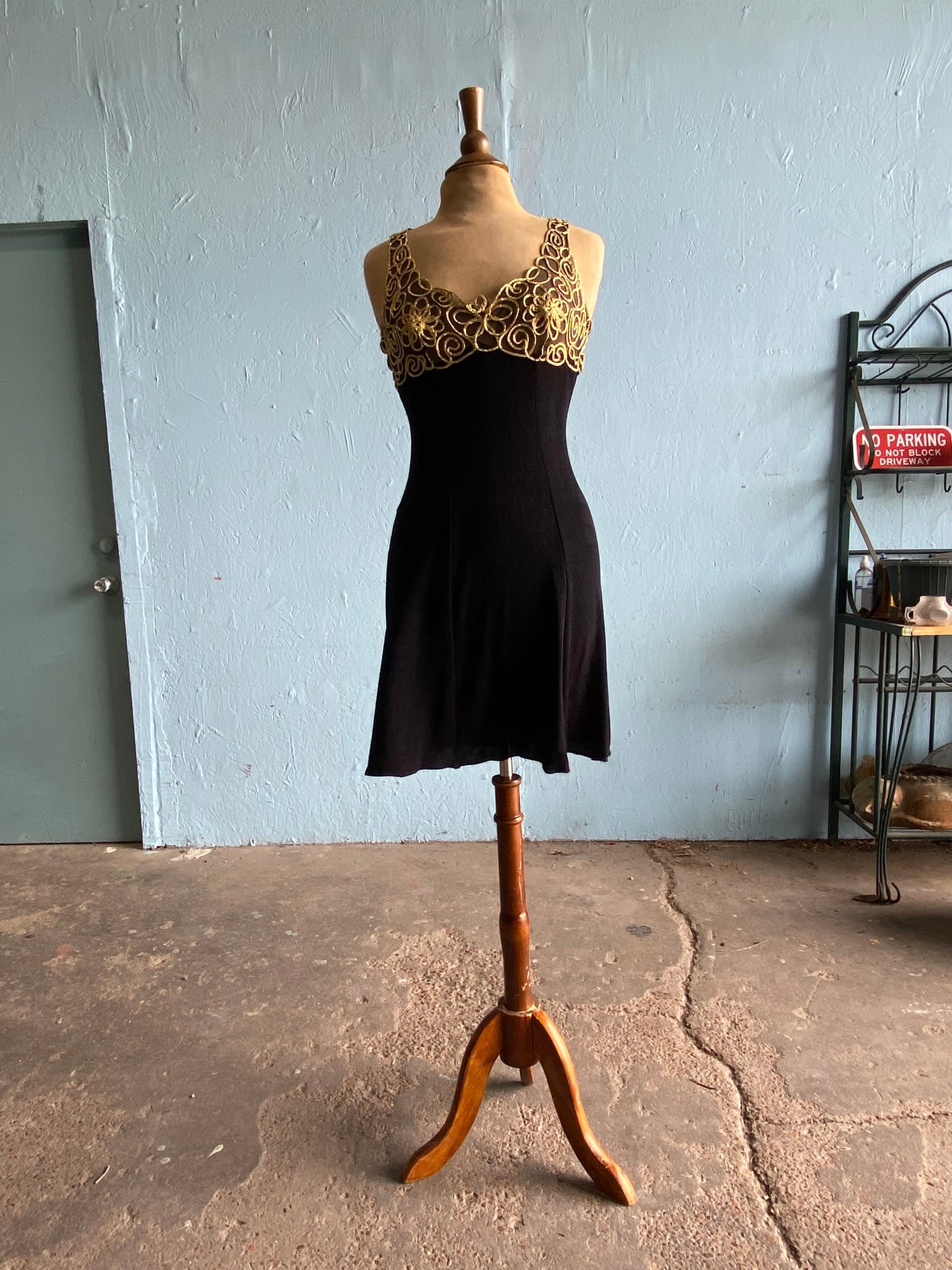 90's Madonna LBD with mesh gold swirl top – Vida Antigua Collective