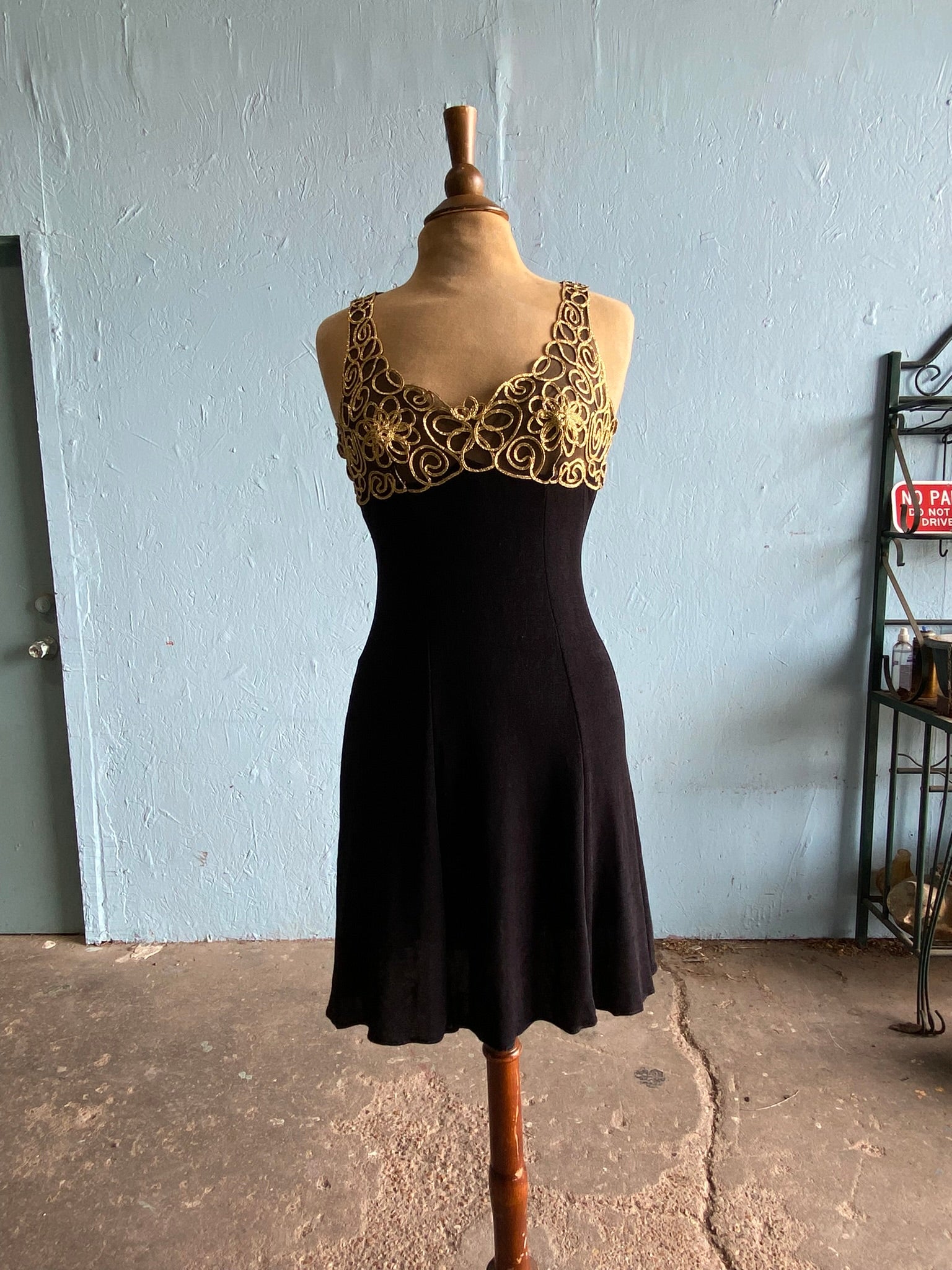 90's Madonna LBD with mesh gold swirl top – Vida Antigua Collective