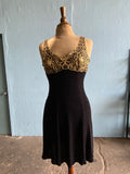 90's Madonna LBD  with mesh gold swirl top