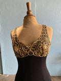 90's Madonna LBD  with mesh gold swirl top