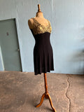 90's Madonna LBD  with mesh gold swirl top