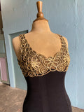 90's Madonna LBD  with mesh gold swirl top