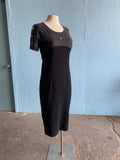 90's Black body con midi dress