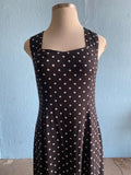 90's Black Polka dot dress with criss-cross back straps