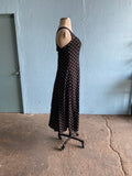 90's Black Polka dot dress with criss-cross back straps