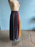 90's Carole Little button down color block patchwork maxi skirt