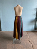 90's Carole Little button down color block patchwork maxi skirt