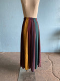 90's Carole Little button down color block patchwork maxi skirt