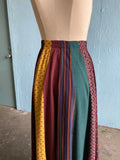 90's Carole Little button down color block patchwork maxi skirt