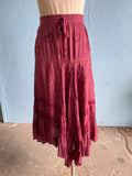 90’s-Y2K Maroon hippie plus size skirt