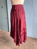 90’s-Y2K Maroon hippie plus size skirt