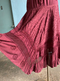 90’s-Y2K Maroon hippie plus size skirt