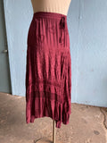 90’s-Y2K Maroon hippie plus size skirt