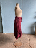 90’s-Y2K Maroon hippie plus size skirt