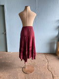 90’s-Y2K Maroon hippie plus size skirt