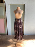 90's Navy floral patchwork broom maxi skirt