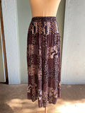 90's Navy floral patchwork broom maxi skirt