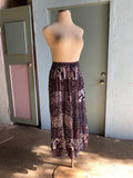 90's Navy floral patchwork broom maxi skirt