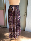 90's Navy floral patchwork broom maxi skirt