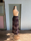 90's Navy floral patchwork broom maxi skirt