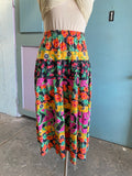 90's Carole little fruit and tropical floral plus size skirt