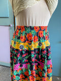 90's Carole little fruit and tropical floral plus size skirt