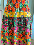 90's Carole little fruit and tropical floral plus size skirt