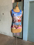 Y2K Taj mahal print tank top