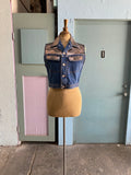 Fabulous 90's denim leopard cropped vest