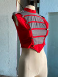 Red & Gray marching band vest top