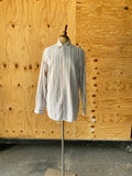 90's White linen cotton striped shirt