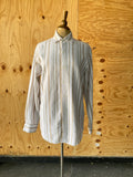 90's White linen cotton striped shirt