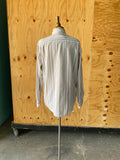 90's White linen cotton striped shirt