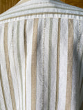 90's White linen cotton striped shirt