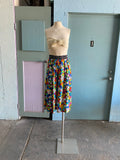 90's Rainbow polka dot and floral gaucho pants