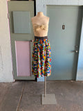 90's Rainbow polka dot and floral gaucho pants