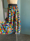 90's Rainbow polka dot and floral gaucho pants