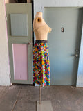 90's Rainbow polka dot and floral gaucho pants