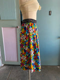 90's Rainbow polka dot and floral gaucho pants