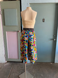 90's Rainbow polka dot and floral gaucho pants