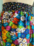 90's Rainbow polka dot and floral gaucho pants