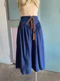 70's denim western gaucho pants with suede front lace up