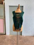 Handwoven Turquoise fringe capelet