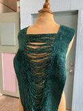 Handwoven Turquoise fringe capelet