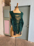 Handwoven Turquoise fringe capelet