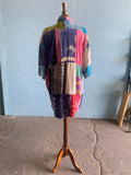 90's tie-dye color block button down shirt