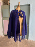 Handmade Navy crochet poncho